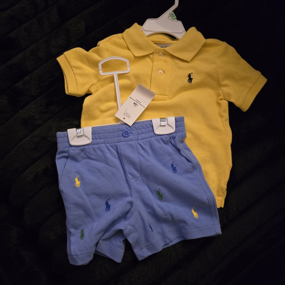 Polo by Ralph Lauren Yellow Classic Polo Shirt and Short Set. - Picture 3 of 3